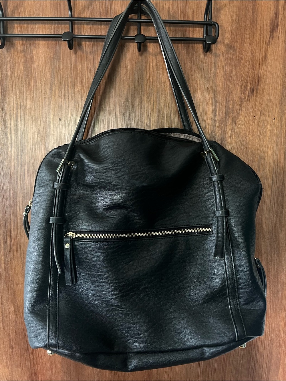 Faux leather laptop bag